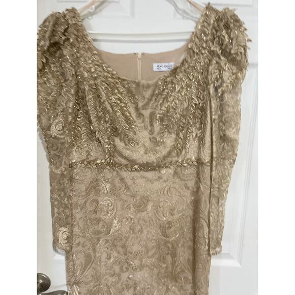 Mac Duggal Gold Trumpet Dress - Picture 5 of 8